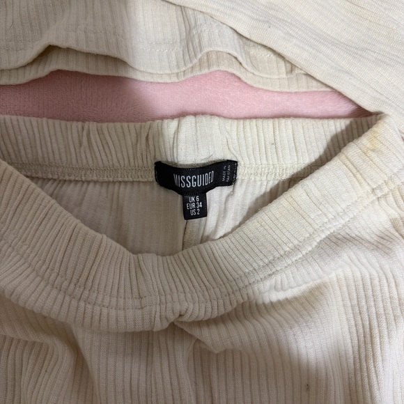 Missguided Cream Ribbed Ensemble - Picture 3 of 4